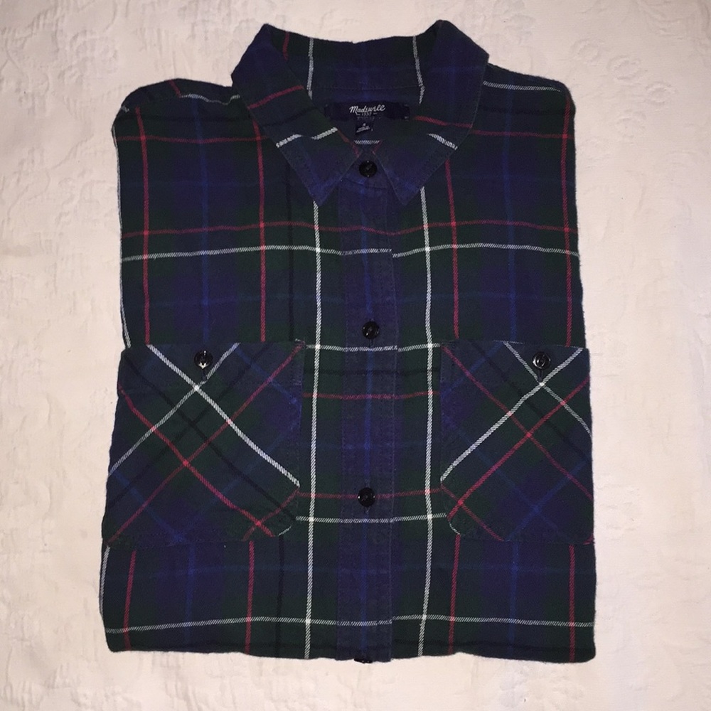 Women’s Madewell Blue Plaid Button Down - S